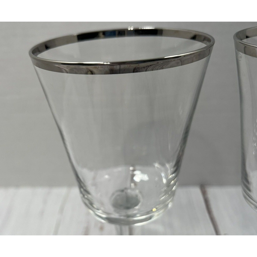 2 Vintage Lenox Solitaire Water Goblets Platinum Trim Fine Crystal USA Set - Picture 2 of 6